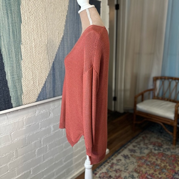 Workshop Republic Clothing Salmon Pink Wool Blend Crochet Sweater - Picture 6 of 11